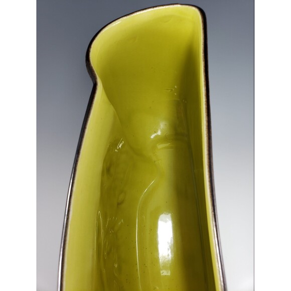 Large 14" Red Wing Pottery Sunflower Planter Brown w Yellow Interior #2018 VTG - Picture 8 of 10